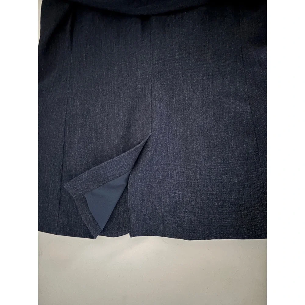 Polished Professional Blazer Size M Dark Wash Editor Lined w/ Vent & Structure - Picture 13 of 13